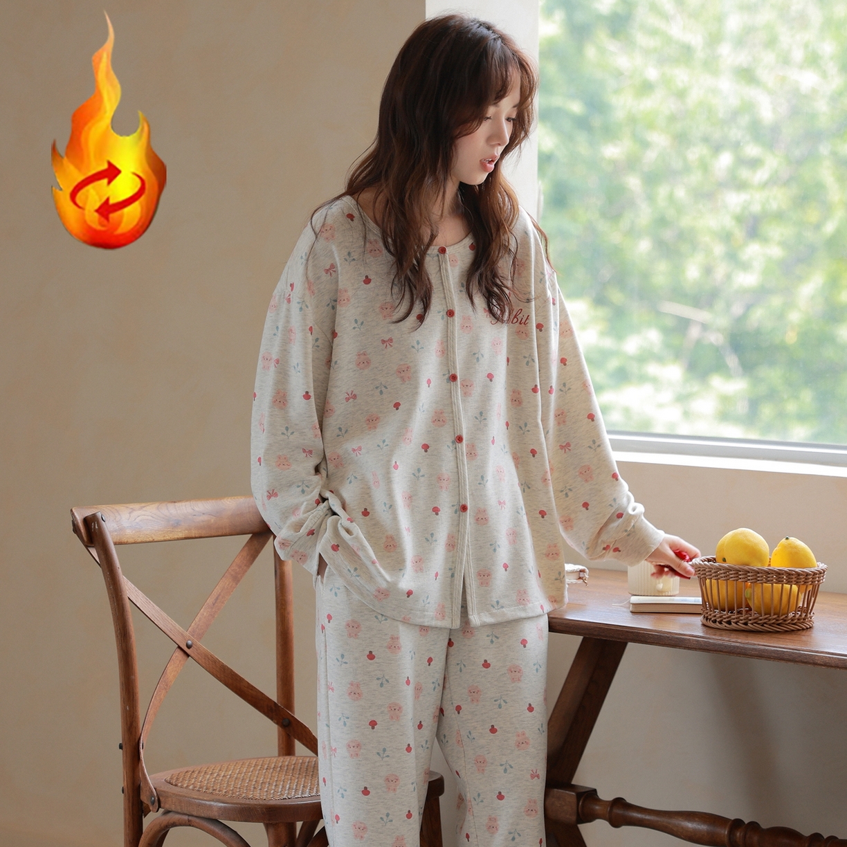 91家纺网 家纺一手货源 找家纺 （总）洛兰沙家居馆 2025新款睡衣女长袖新款春秋双层羊绒德绒可外穿卡通开衫家居服套装韩版秋冬