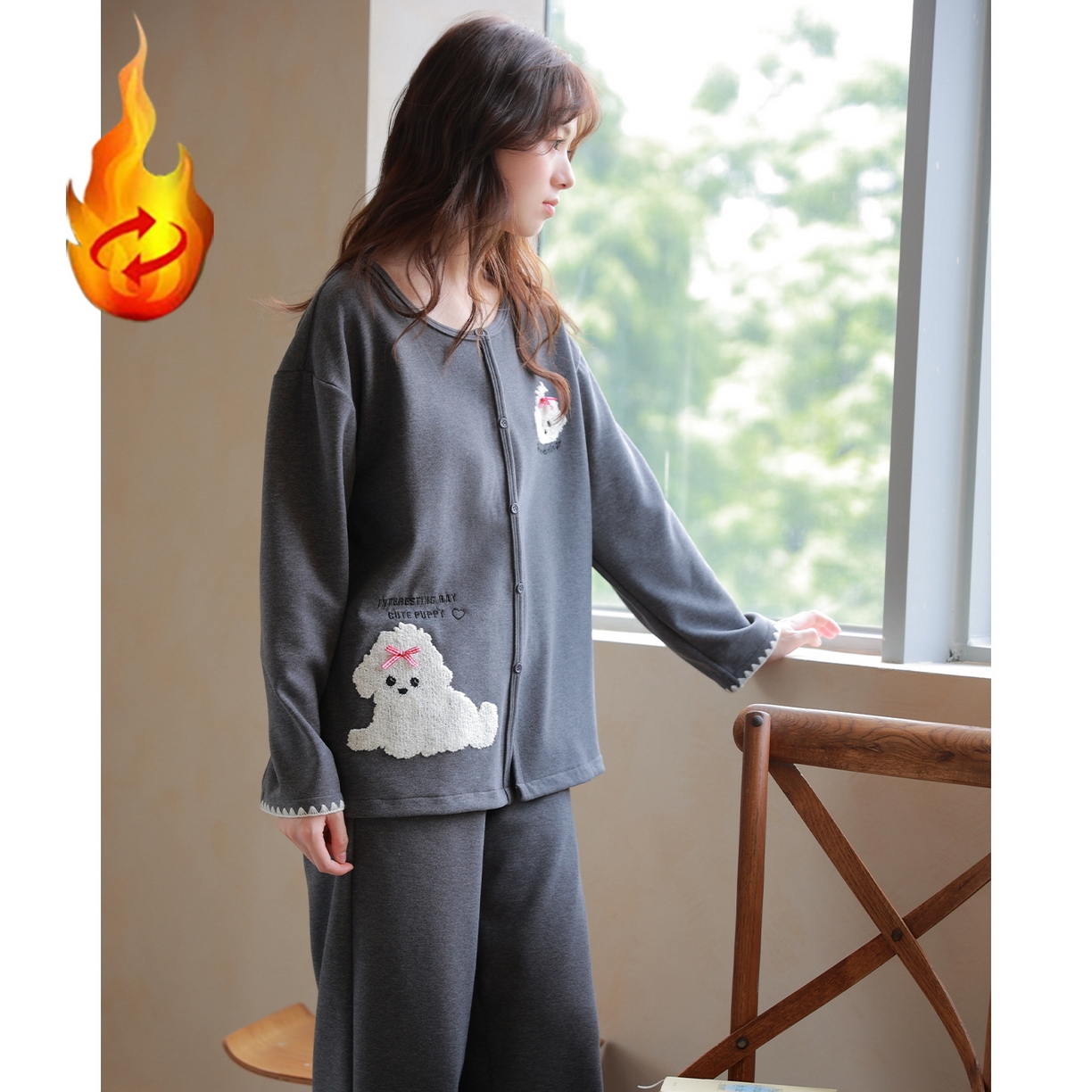 91家纺网 家纺一手货源 找家纺 （总）洛兰沙家居馆 2025新款睡衣女长袖新款春秋双层羊绒德绒可外穿卡通开衫家居服套装韩版秋冬