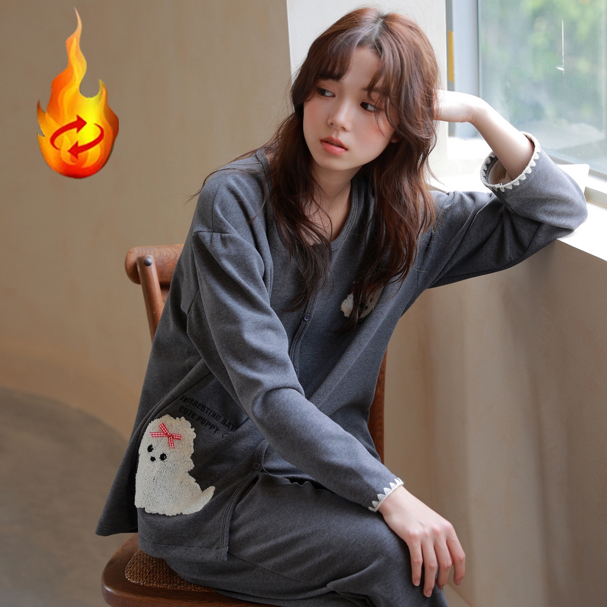 91家纺网 家纺一手货源 找家纺 （总）洛兰沙家居馆 2025新款睡衣女长袖新款春秋双层羊绒德绒可外穿卡通开衫家居服套装韩版秋冬