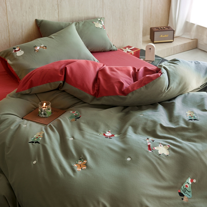 91家纺网 家纺一手货源 找家纺 （总）安莱生活 2025新款贡缎磨毛60s绣花四件套-风格一