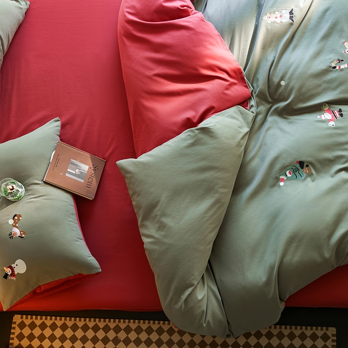 91家纺网 家纺一手货源 找家纺 （总）安莱生活 2025新款贡缎磨毛60s绣花四件套-风格一