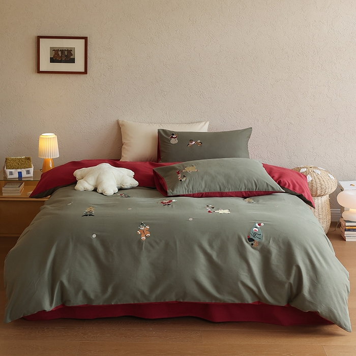 91家纺网 家纺一手货源 找家纺 （总）安莱生活 2025新款婚庆100S长绒棉纯棉四件套-金玉满堂