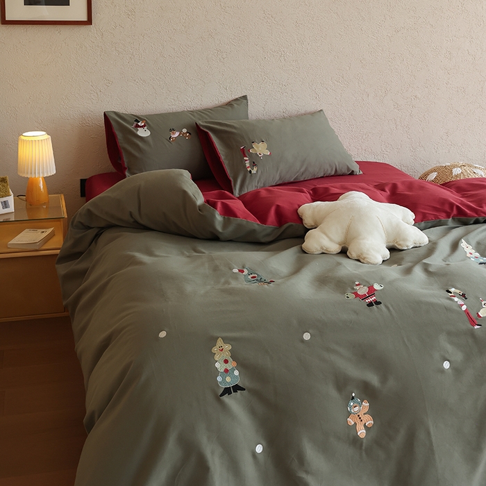 91家纺网 家纺一手货源 找家纺 （总）安莱生活 2025新款贡缎磨毛60s绣花四件套-风格二