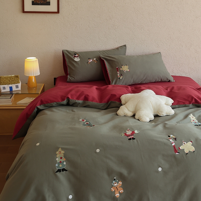 91家纺网 家纺一手货源 找家纺 （总）安莱生活 2025新款贡缎磨毛60s绣花四件套-风格二