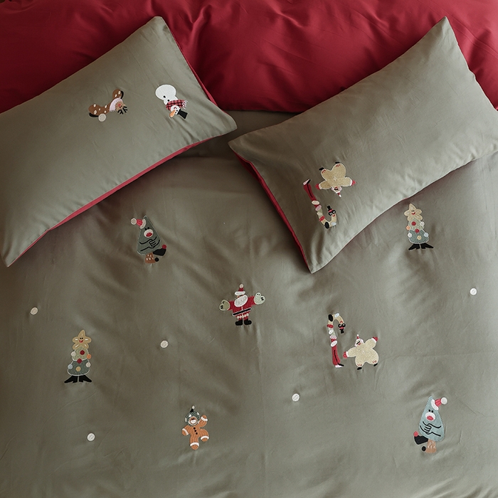 91家纺网 家纺一手货源 找家纺 （总）安莱生活 2025新款贡缎磨毛60s绣花四件套-风格二