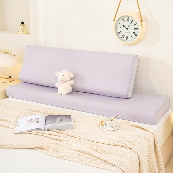 91家纺网 家纺一手货源 找家纺 良佐生活 2025新款40支全棉水洗棉乳胶枕双人长枕套 冰紫