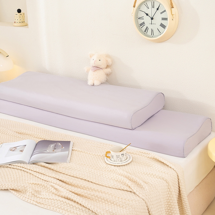 91家纺网 家纺一手货源 找家纺 良佐生活 2025新款40支全棉水洗棉乳胶枕双人长枕套 冰紫