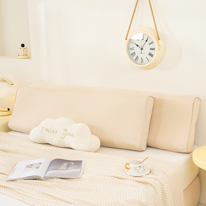 91家纺网 家纺一手货源 找家纺 良佐生活 2025新款40支全棉水洗棉乳胶枕双人长枕套 月影驼