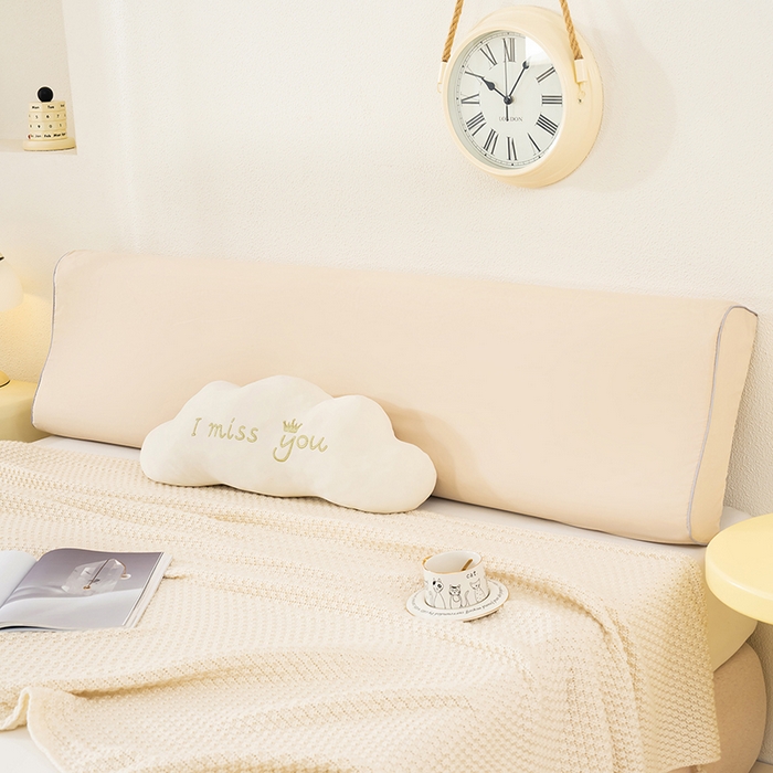 良佐生活 2025新款40支全棉水洗棉乳胶枕双人长枕套 月影驼