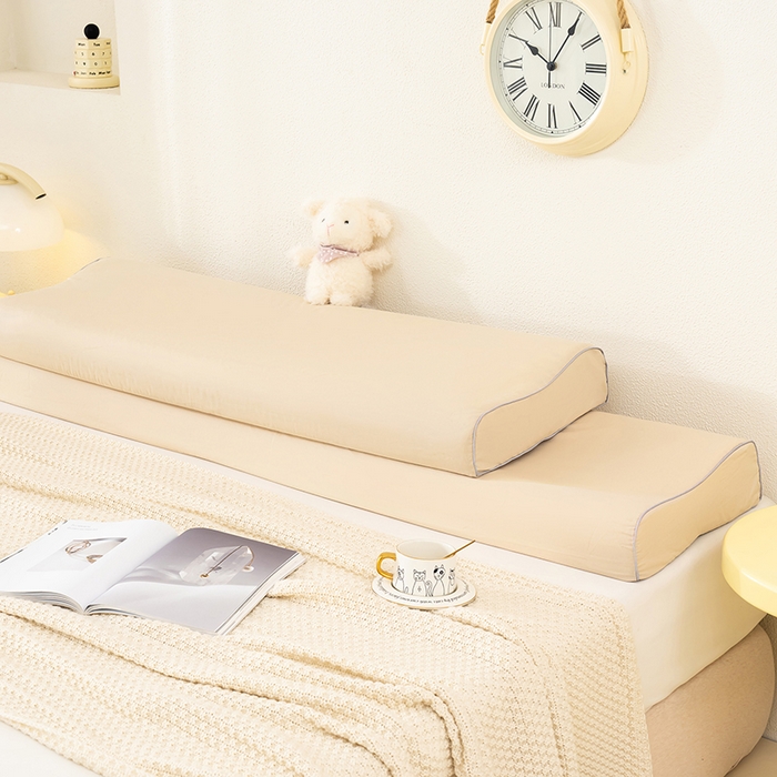 91家纺网 家纺一手货源 找家纺 良佐生活 2025新款40支全棉水洗棉乳胶枕双人长枕套 月影驼