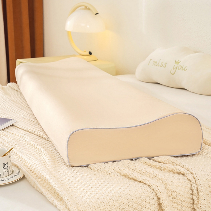 91家纺网 家纺一手货源 找家纺 良佐生活 2025新款40支全棉水洗棉乳胶枕双人长枕套 月影驼