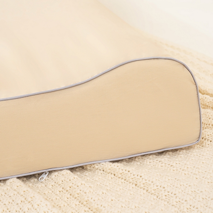 91家纺网 家纺一手货源 找家纺 良佐生活 2025新款40支全棉水洗棉乳胶枕双人长枕套 月影驼