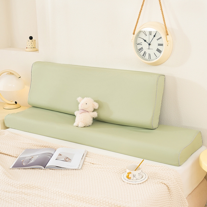 91家纺网 家纺一手货源 找家纺 良佐生活 2025新款40支全棉水洗棉乳胶枕双人长枕套 景致绿