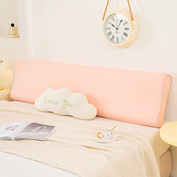 91家纺网 家纺一手货源 找家纺 良佐生活 2025新款40支全棉水洗棉乳胶枕双人长枕套 樱花粉