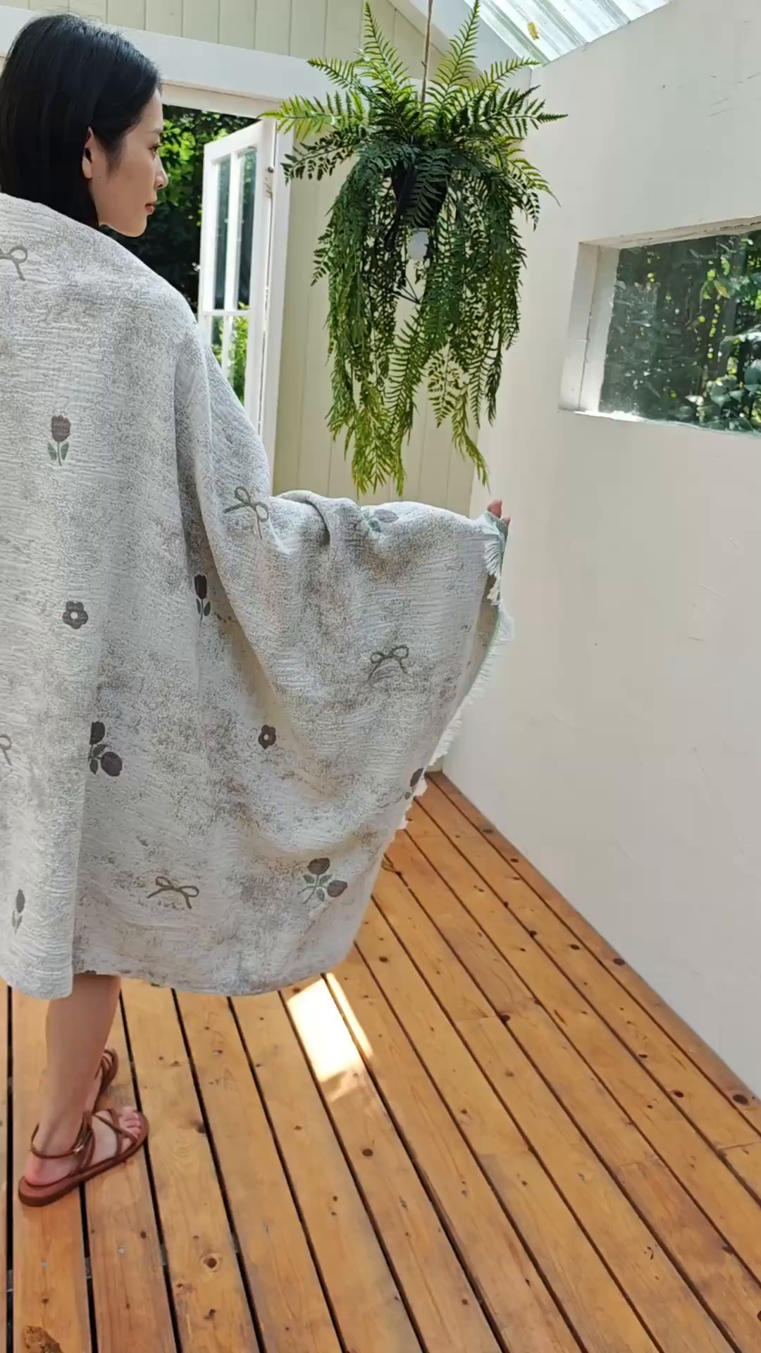 91家纺网 家纺一手货源 找家纺 沐瑟家纺 2025新款全棉流苏纱布披肩毯空调毯多功能午休毯牛角披肩毯民宿风 薇禾