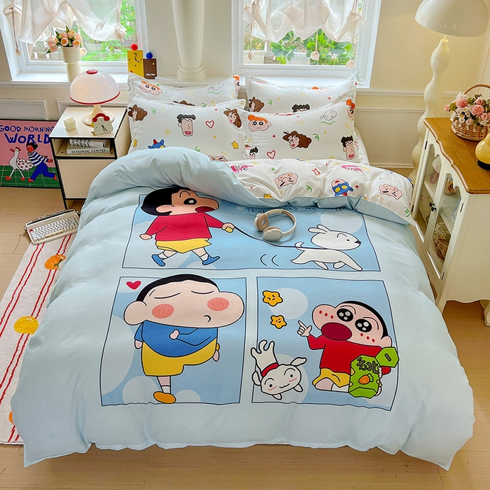 91家纺网 家纺一手货源 找家纺 （总）KT猫直营店 2025新款卡通斜纹磨毛大版四件套