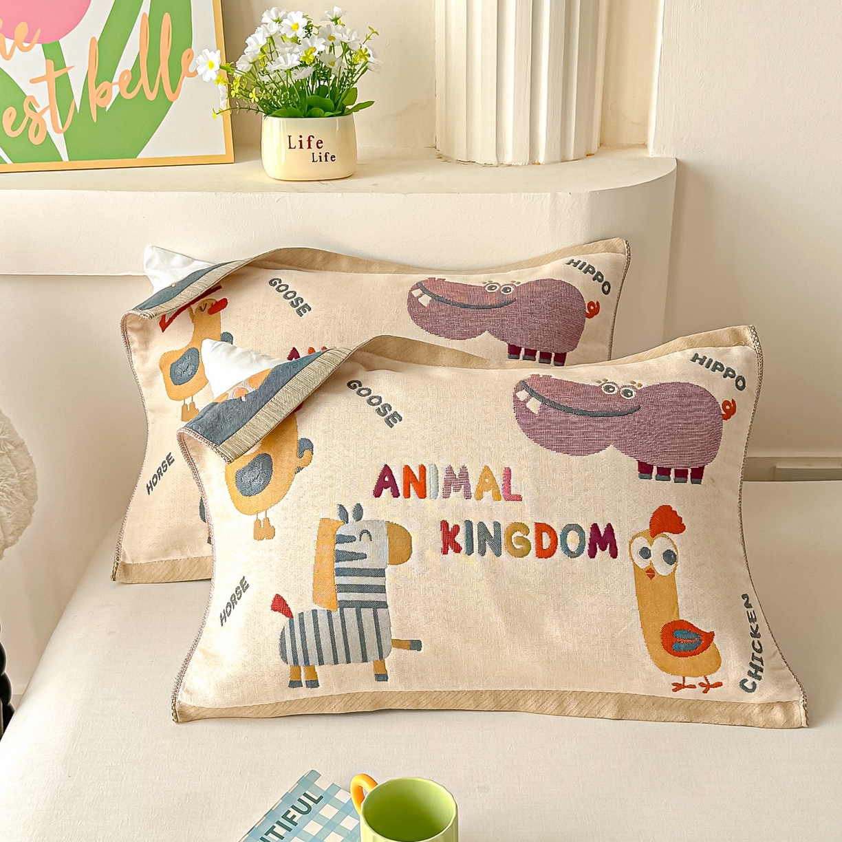 91家纺网 家纺一手货源 找家纺 （总）沐瑟家纺 2025新款绵柔儿童纯棉纱布儿童枕巾