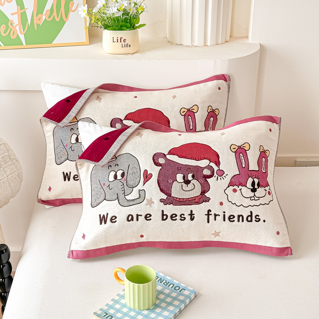 91家纺网 家纺一手货源 找家纺 （总）沐瑟家纺 2025新款绵柔儿童纯棉纱布儿童枕巾