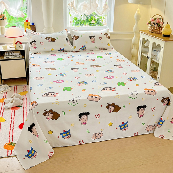 91家纺网 家纺一手货源 找家纺 KT猫直营店 2025新款卡通斜纹磨毛大版四件套 快乐的小新