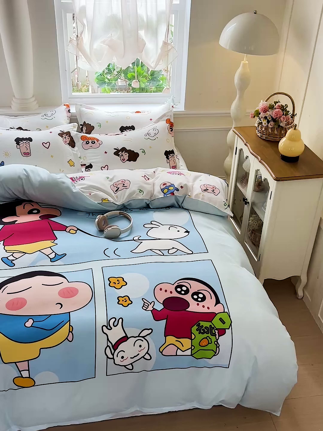 91家纺网 家纺一手货源 找家纺 KT猫直营店 2025新款卡通斜纹磨毛大版四件套 快乐的小新