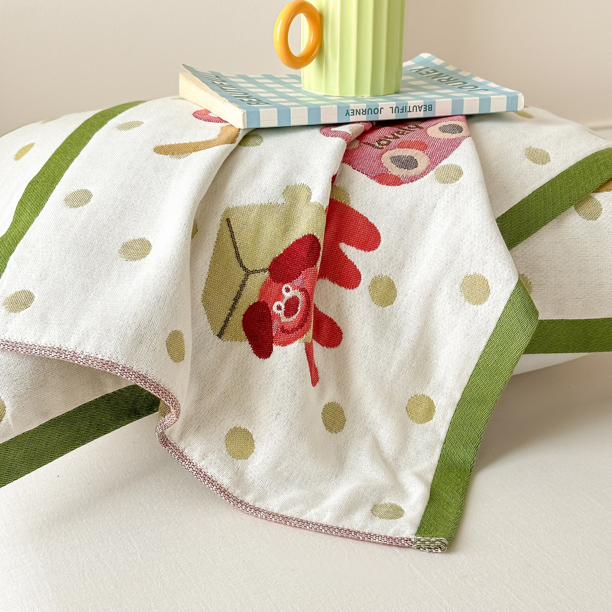 91家纺网 家纺一手货源 找家纺 沐瑟家纺 2025新款绵柔儿童纯棉纱布儿童枕巾 可爱熊