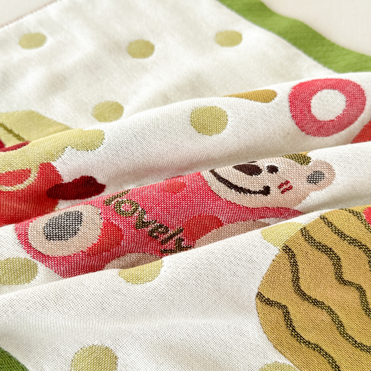 91家纺网 家纺一手货源 找家纺 沐瑟家纺 2025新款绵柔儿童纯棉纱布儿童枕巾 可爱熊