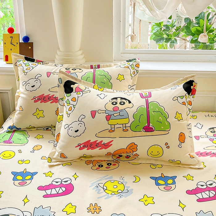 91家纺网 家纺一手货源 找家纺 KT猫直营店 2025新款卡通斜纹磨毛大版四件套 小新之梦