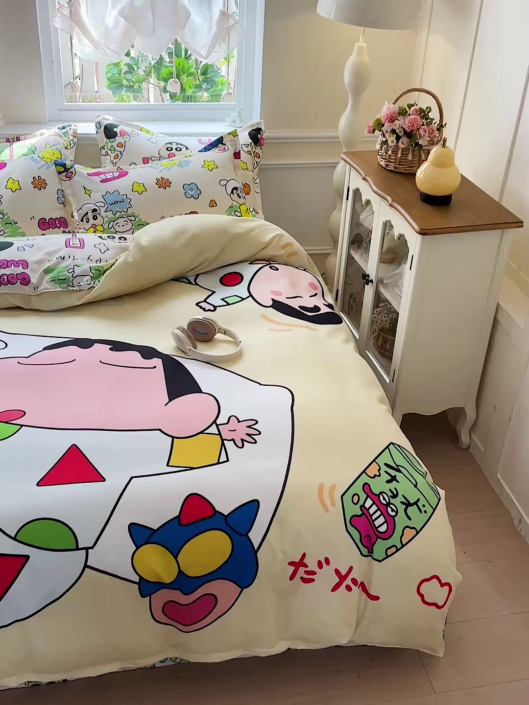 91家纺网 家纺一手货源 找家纺 KT猫直营店 2025新款卡通斜纹磨毛大版四件套 小新之梦