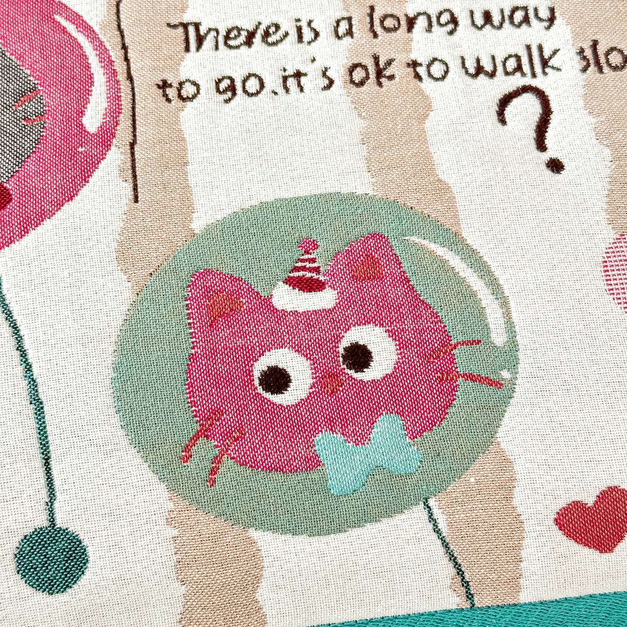 91家纺网 家纺一手货源 找家纺 沐瑟家纺 2025新款绵柔儿童纯棉纱布儿童枕巾 气球猫咪