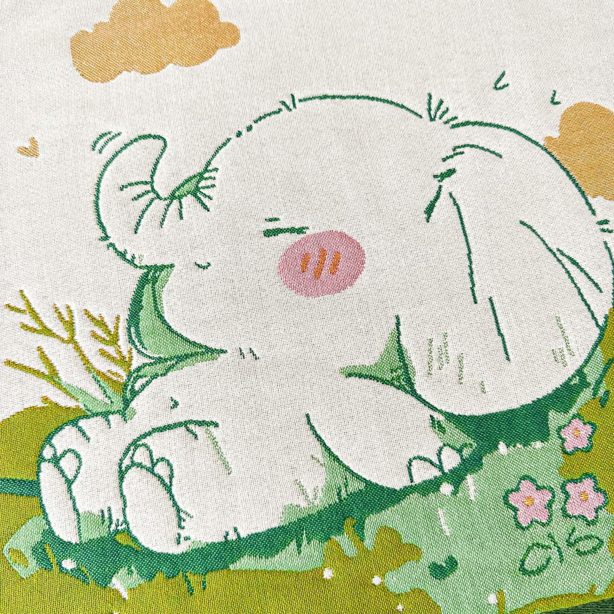 91家纺网 家纺一手货源 找家纺 沐瑟家纺 2025新款绵柔儿童纯棉纱布儿童枕巾 天空小象