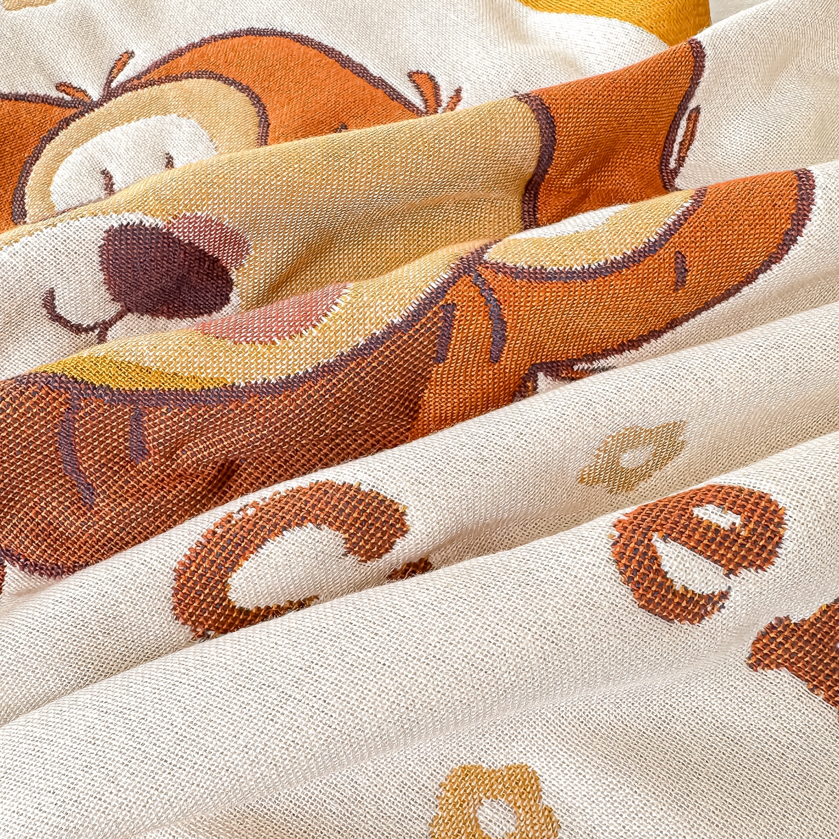 91家纺网 家纺一手货源 找家纺 沐瑟家纺 2025新款绵柔儿童纯棉纱布儿童枕巾 小狮子