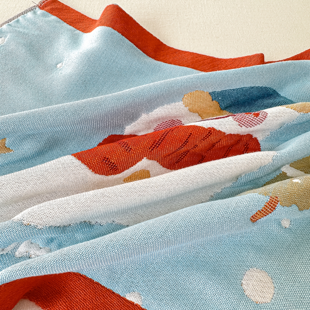 91家纺网 家纺一手货源 找家纺 沐瑟家纺 2025新款绵柔儿童纯棉纱布儿童枕巾 小雪人