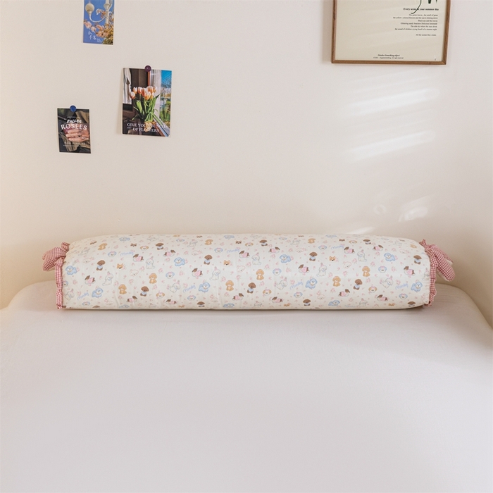 91家纺网 家纺一手货源 找家纺 卓昌枕芯 2025新款全棉双层纱孕妇枕双人枕夹腿抱枕兔耳枕 奶芙狗-粉格