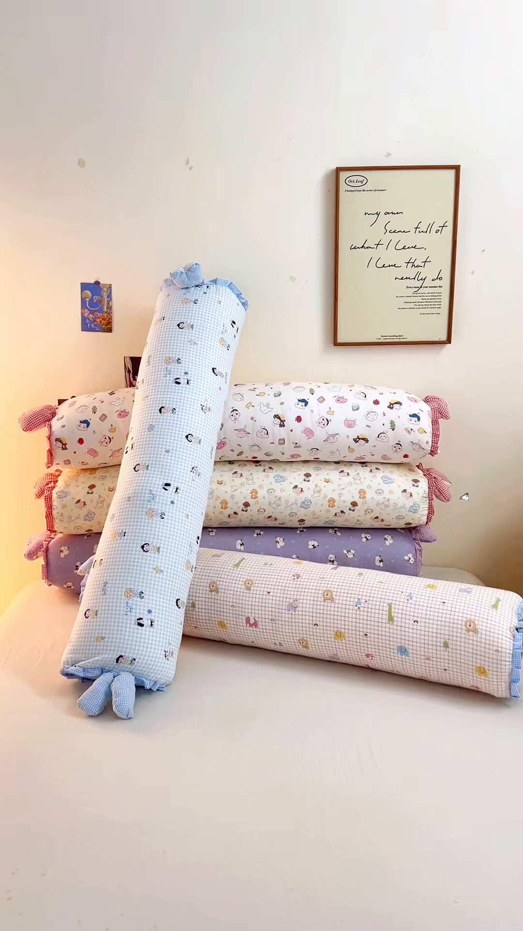 91家纺网 家纺一手货源 找家纺 卓昌枕芯 2025新款全棉双层纱孕妇枕双人枕夹腿抱枕兔耳枕 动物乐园-粉格