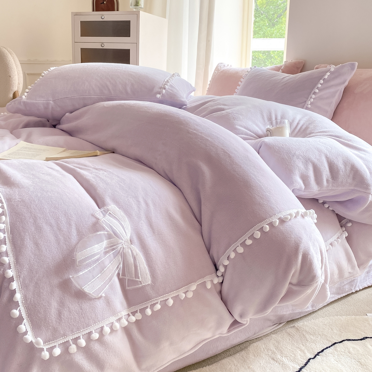 91家纺网 家纺一手货源 找家纺 （总）二八年华 2025新款小毛球牛奶绒四件套