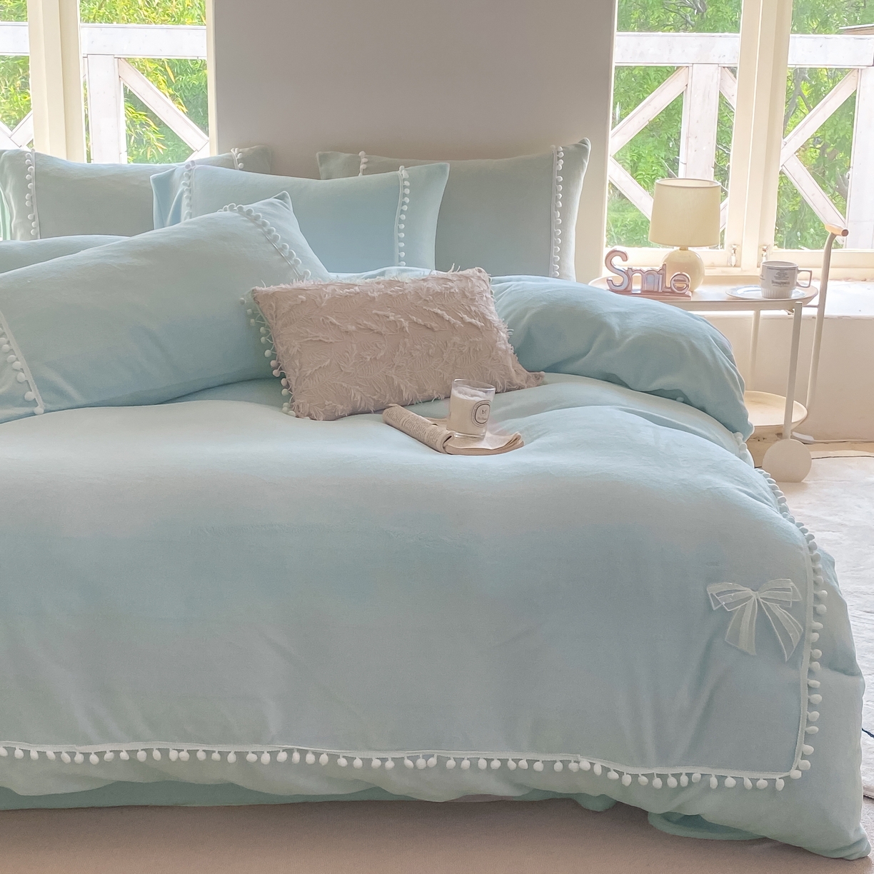 91家纺网 家纺一手货源 找家纺 （总）二八年华 2025新款小毛球牛奶绒四件套