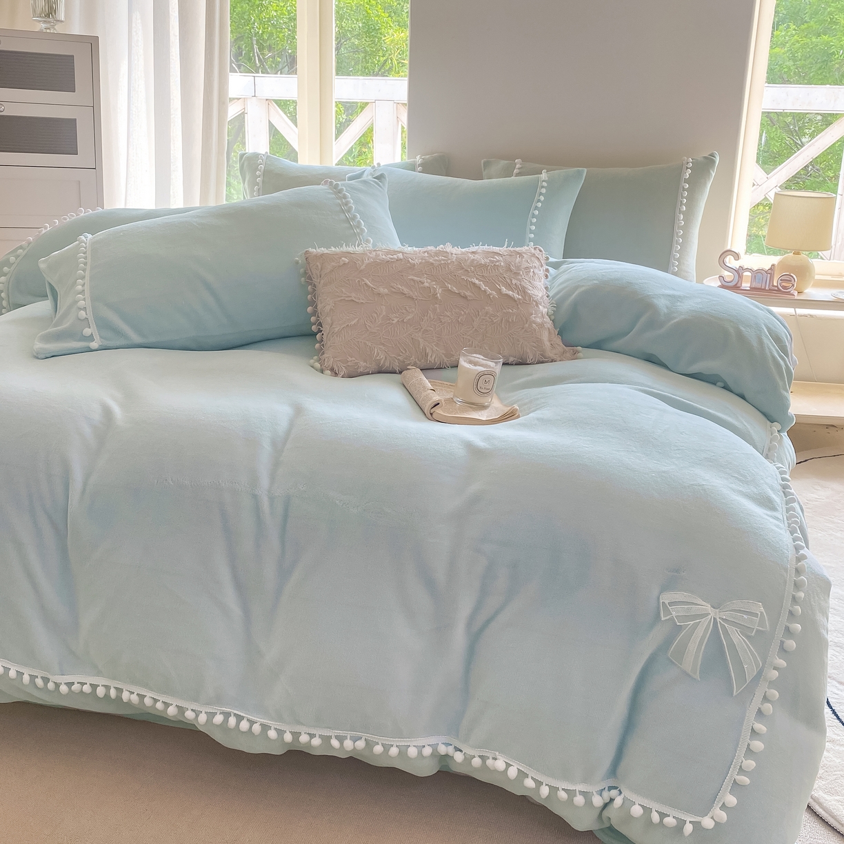 91家纺网 家纺一手货源 找家纺 （总）二八年华 2025新款小毛球牛奶绒四件套