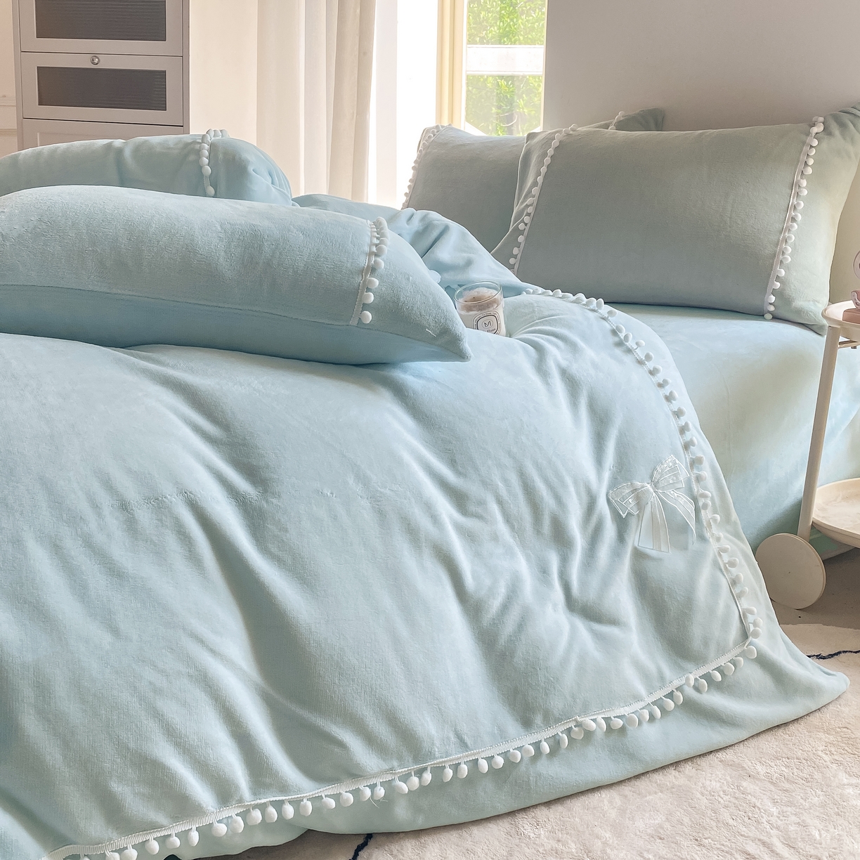 91家纺网 家纺一手货源 找家纺 （总）二八年华 2025新款小毛球牛奶绒四件套