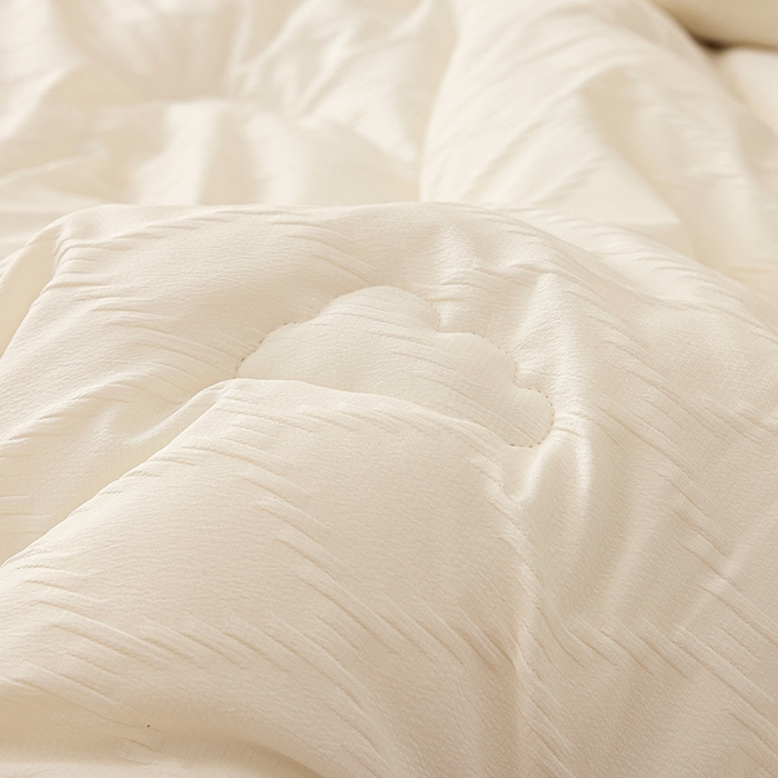 91家纺网 家纺一手货源 找家纺 爱彼家纺 2025新款直播热卖A类菱形格提花大豆被春秋被冬被 菱形提花大豆被-米白