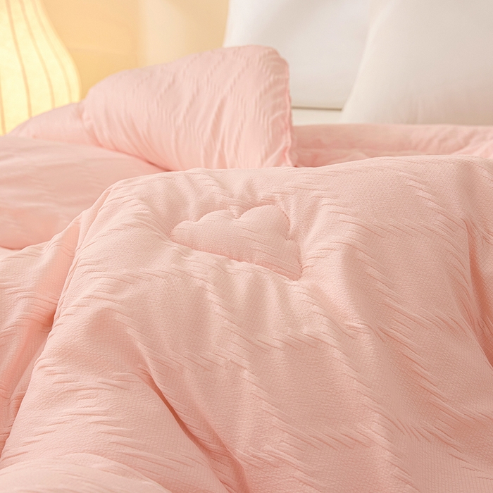 91家纺网 家纺一手货源 找家纺 爱彼家纺 2025新款直播热卖A类菱形格提花大豆被春秋被冬被 菱形提花大豆被-玉粉