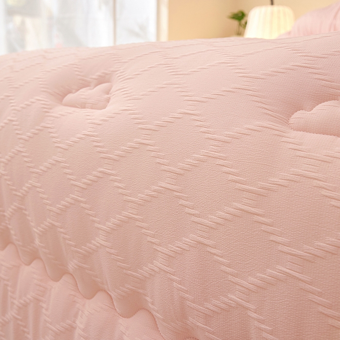 91家纺网 家纺一手货源 找家纺 爱彼家纺 2025新款直播热卖A类菱形格提花大豆被春秋被冬被 菱形提花大豆被-玉粉