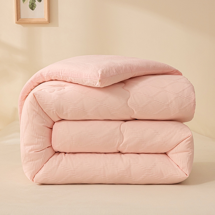 91家纺网 家纺一手货源 找家纺 爱彼家纺 2025新款直播热卖A类菱形格提花大豆被春秋被冬被 菱形提花大豆被-玉粉