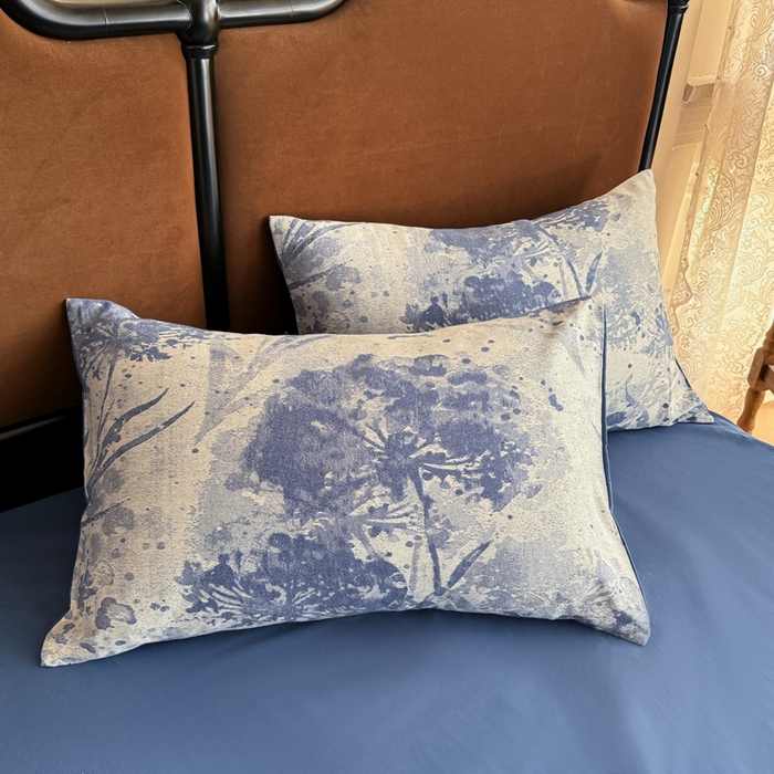 91家纺网 家纺一手货源 找家纺 眠博士 2025新款全棉提花磨毛加厚保暖四件套 提花磨毛套件-墨染