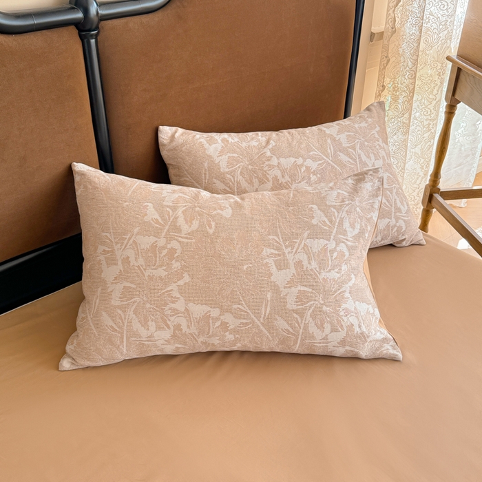 91家纺网 家纺一手货源 找家纺 眠博士 2025新款全棉提花磨毛加厚保暖四件套 提花磨毛套件-阡陌-咖