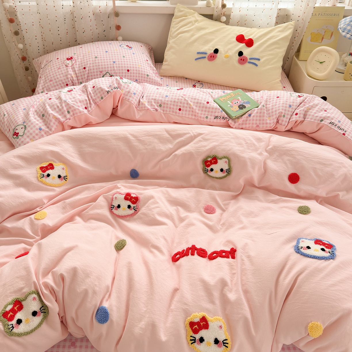 91家纺网 家纺一手货源 找家纺 （总）卡迪熊家纺 2025新款水洗棉毛巾绣可爱猫咪系列