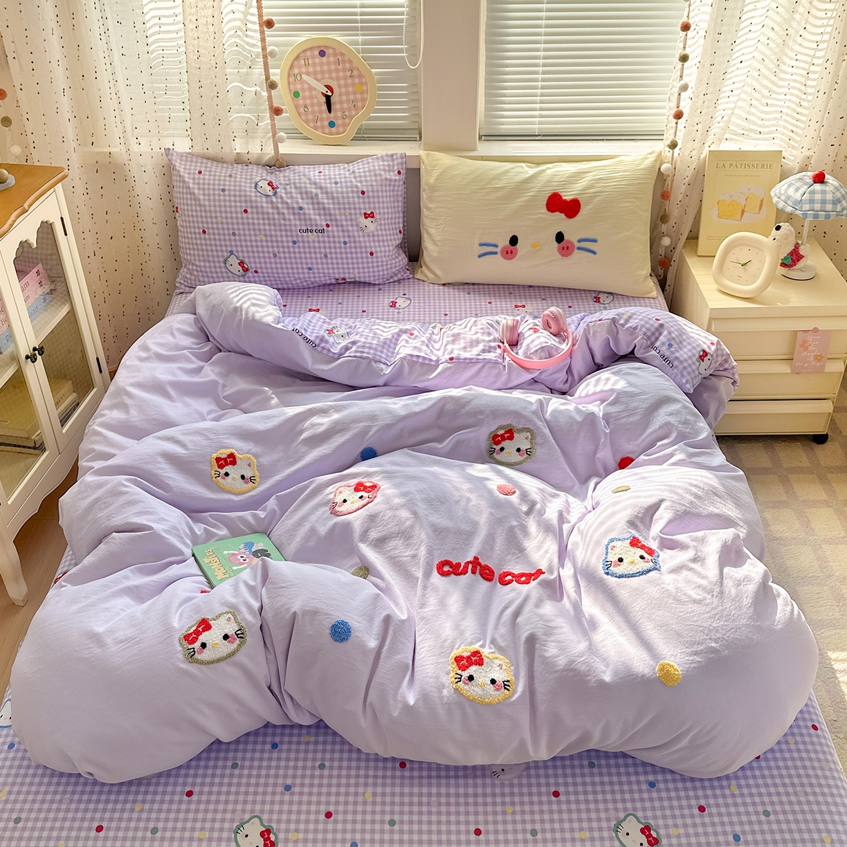 91家纺网 家纺一手货源 找家纺 （总）彩韵家纺 2025新款水洗棉毛巾绣可爱猫咪系列