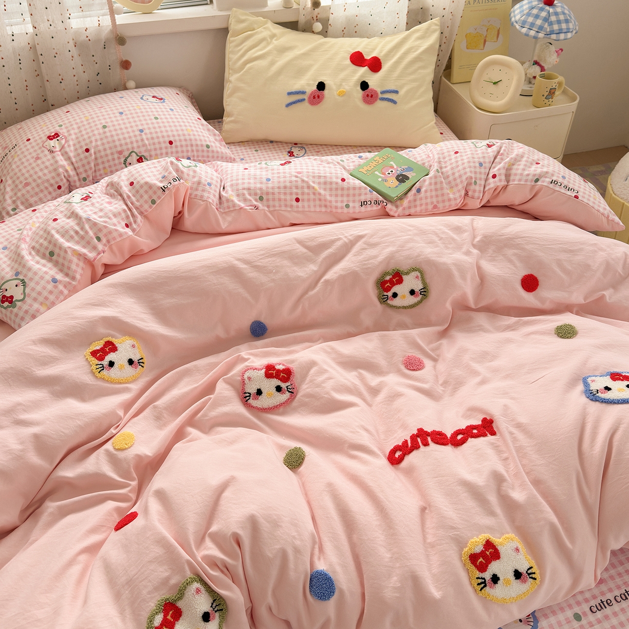 91家纺网 家纺一手货源 找家纺 （总）彩韵家纺 2025新款水洗棉毛巾绣可爱猫咪系列