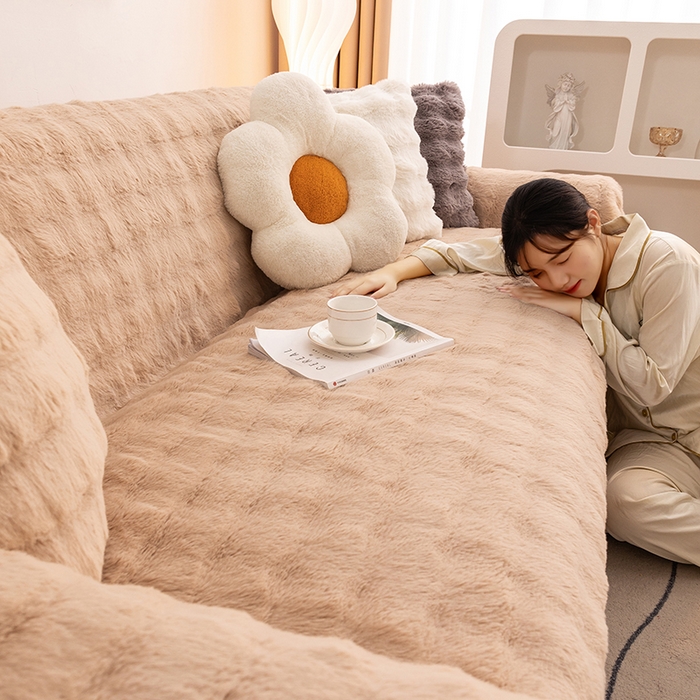 91家纺网 家纺一手货源 找家纺 （总）沐沐 2026新款兔毛沙发巾沙发毯