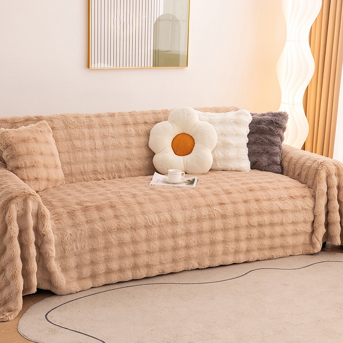 91家纺网 家纺一手货源 找家纺 （总）沐沐 2026新款兔毛沙发巾沙发毯