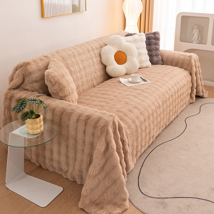 91家纺网 家纺一手货源 找家纺 （总）沐沐 2026新款兔毛沙发巾沙发毯